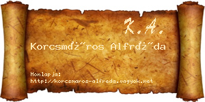 Korcsmáros Alfréda névjegykártya